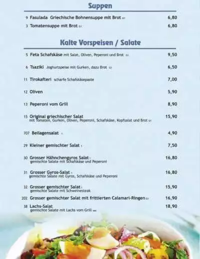 Mykonos Speisekarte 2023 07 08