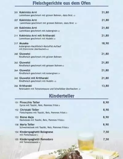 Mykonos Speisekarte 2023 07 11