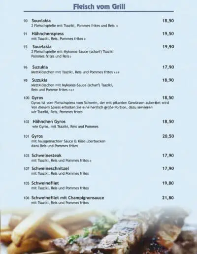 Mykonos Speisekarte 2023 07 13