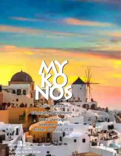 Mykonos Speisekarte 2023 07 16